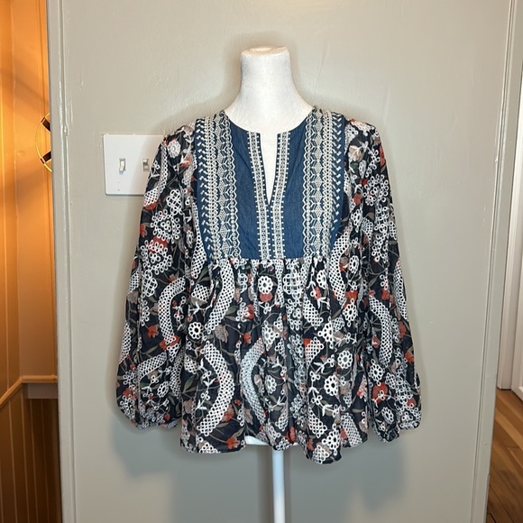 Sachin + Babi x Anthropologie Kalena Embroidered Eyelet Blouse New Size XS - Picture 5 of 13